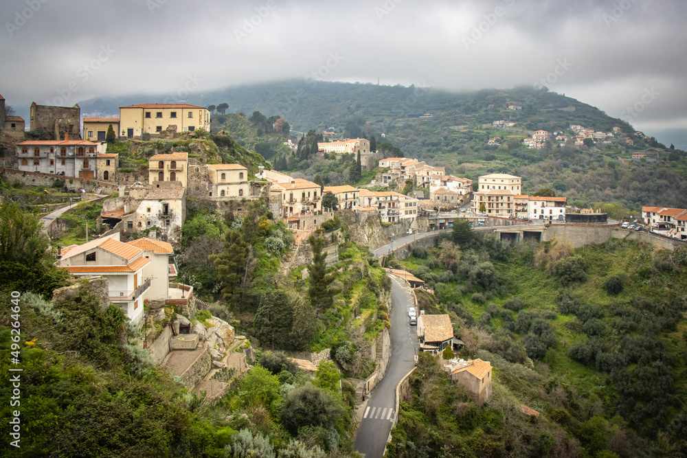 mountain village, savoca, sicily, near taormina, sicily, italy, europe, godfather