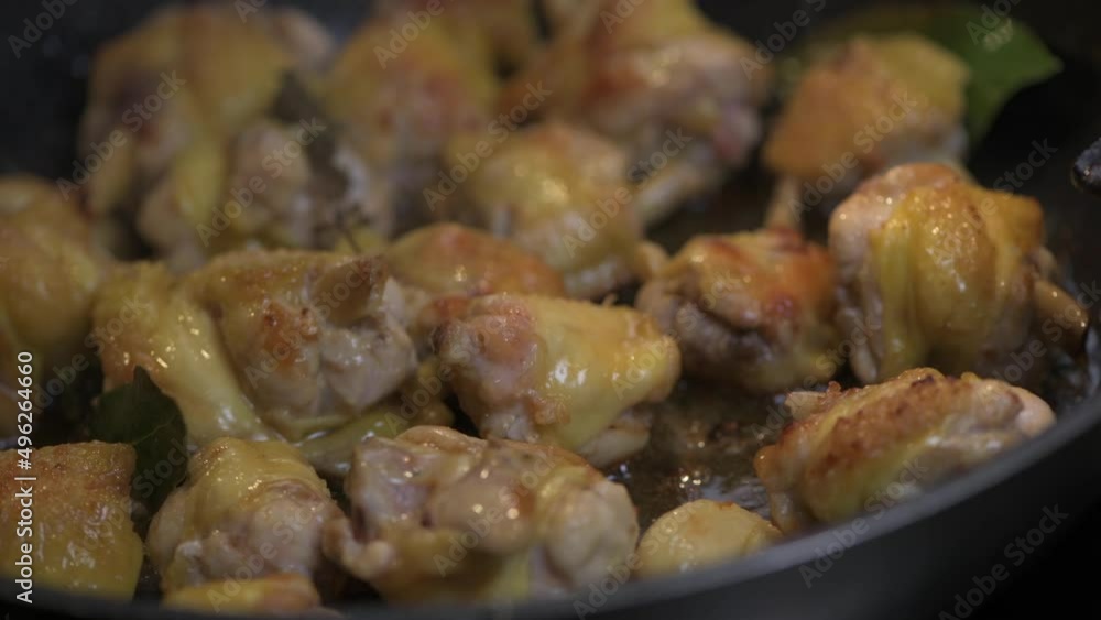 Recipe for cooking fins, poultry drumstick, chicken, in a pan Hight quality video Recipe for cooking fins, poultry drumstick, chicken, in a pan Hight quality video
