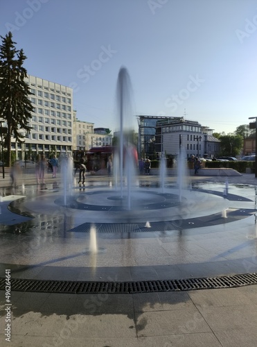 beautiful fountain on the city embankment