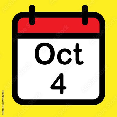 Calendar icon fourth October