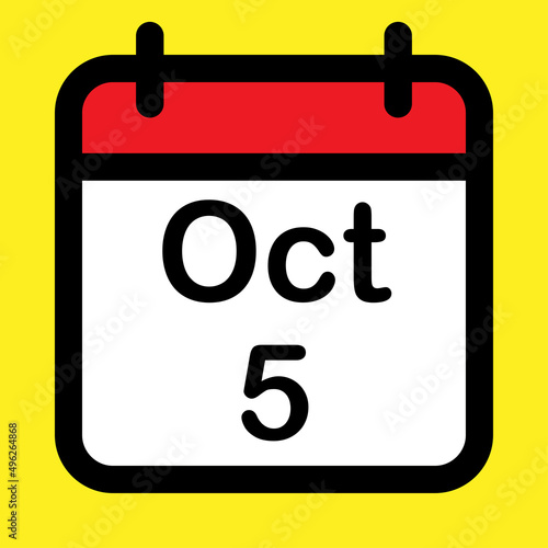 Calendar icon fifth October