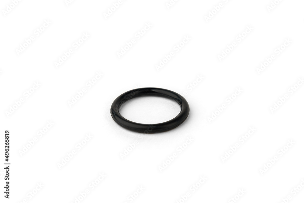 Black rubber gasket seal ring isolated on white background. Black rubber gasket seal ring isolated on white background.