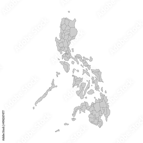 Outline political map of the Philippines. High detailed vector illustration.
