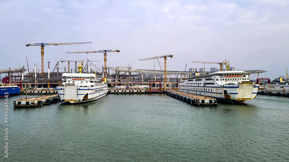 Busy Xuwen Port, Zhanjiang City, Guangdong, China