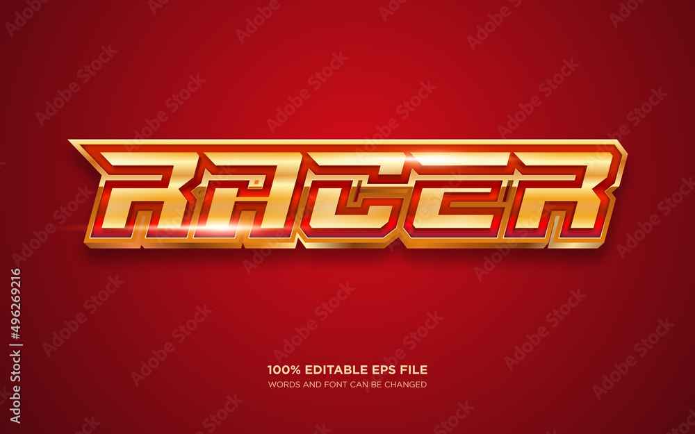 Racer 3D text style effect
Racer 3D text style effect