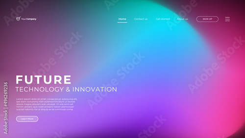Blurred backgrounds with modern abstract blurred color gradient patterns. Smooth templates collection for landing page, web, brochures, posters, banners, flyers and cards. Vector illustration. 