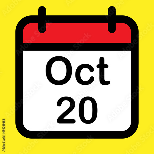 Calendar icon twentieth October