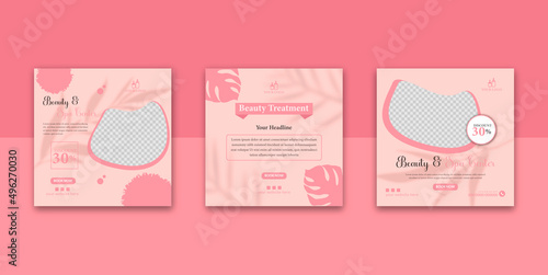 beauty center makeup social media post banner square flyer template design