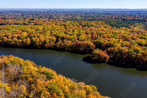 Autumn landscape with lake and trees -Connecticut © Mark Lotterhand