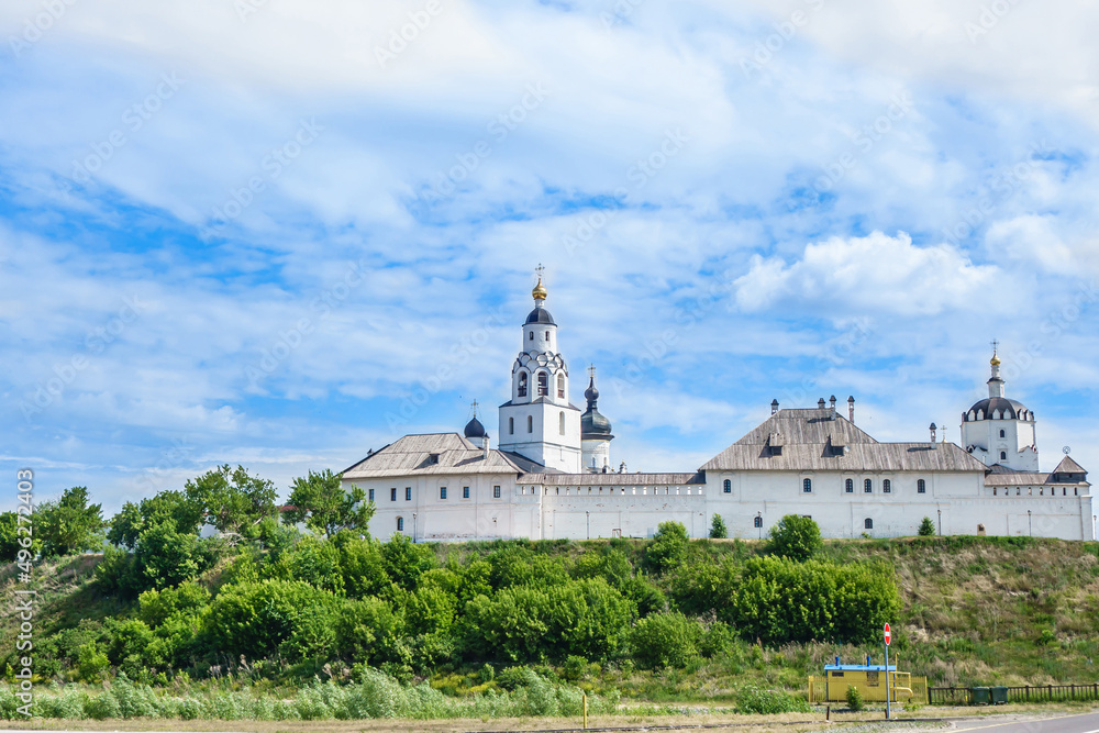 Panorama of the Sviyazhsky Uspensky (Assumption) Monastery. The monastery was founded in 1555 and is now a UNESCO site. Shot in Sviyazhsk, Russia