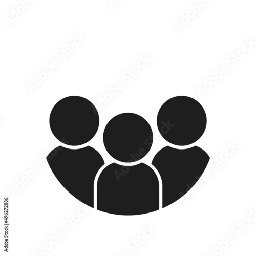 丸で切り抜いた3人の人の上半身のアイコン・ピクトグラム - チーム・集団のイメージ素材