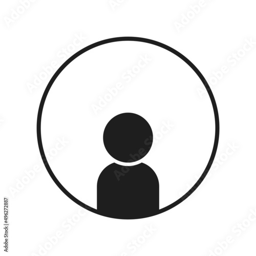 1人の人の上半身のアイコン・ピクトグラム - ひとりぼっち・1名のイメージ素材