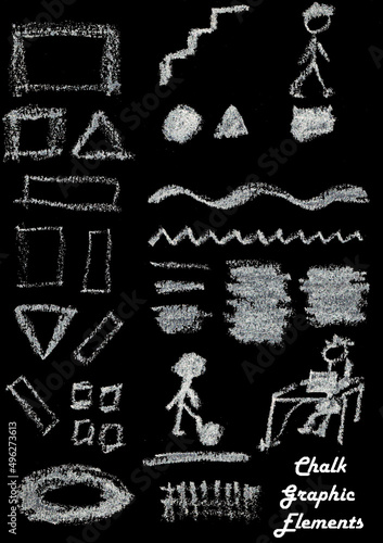 Tafelkreide Grafikelemente 2 - Geometrische Formen, Figuren und Hintergründe