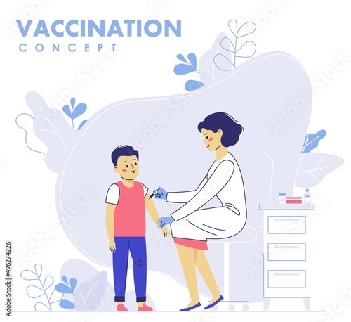 Children vaccination concept for immunity health. Healthcare, medical treatment, prevention and immunize.