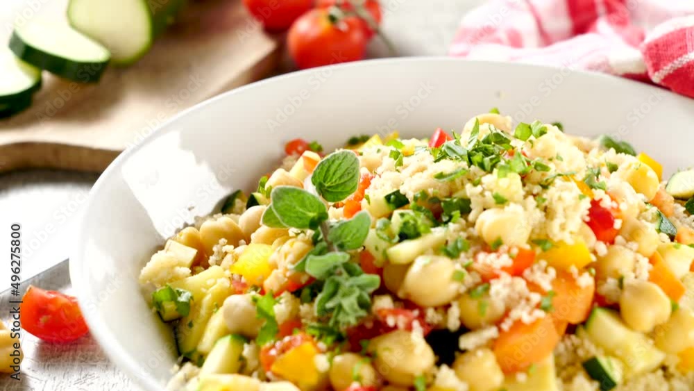 mixed salad, tabbouleh with vegetables mixed salad, tabbouleh with vegetables