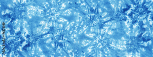 Cuadro en lienzo Abstract colorful blue white art design batik spiral swirl shibori technology ti