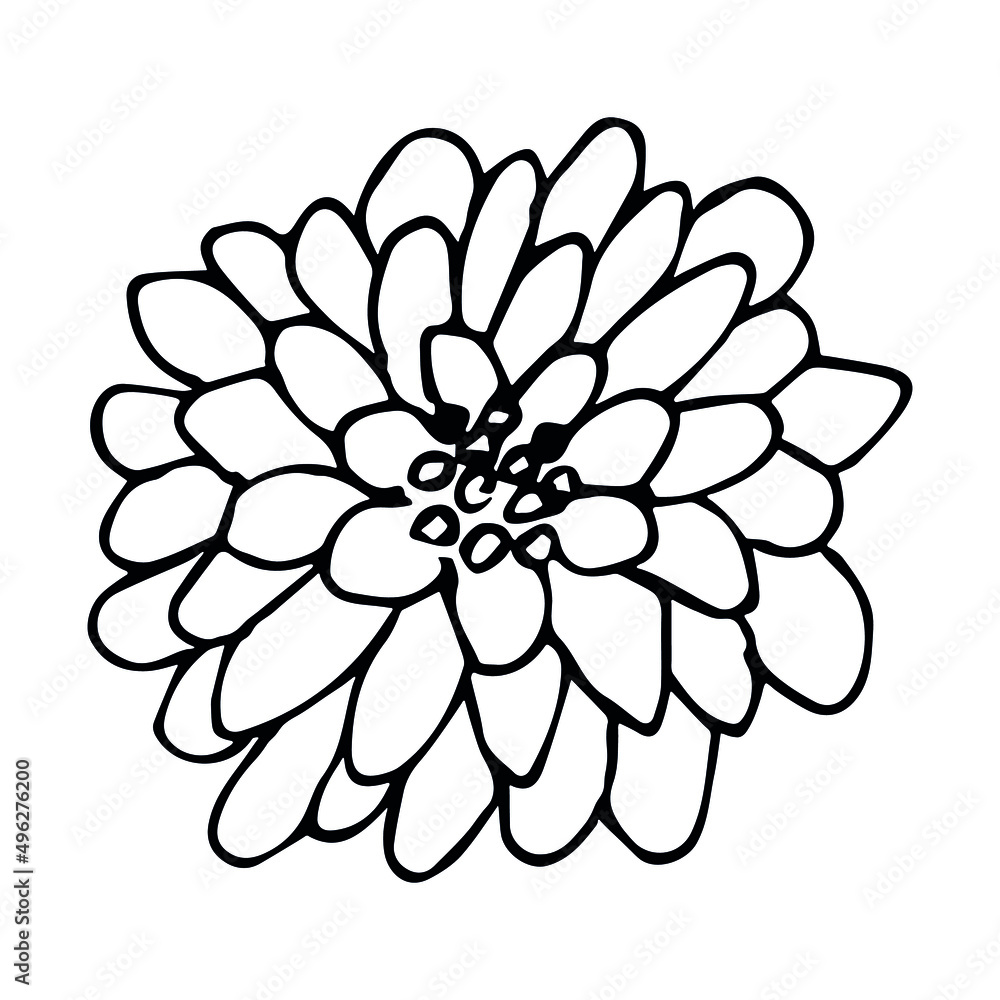Vector simple flower doodle clipart. Hand drawn floral illustration isolated on white background. For print, web, design, decor, logo. Vector simple flower doodle clipart. Hand drawn floral illustration isolated on white background. For print, web, design, decor, logo.