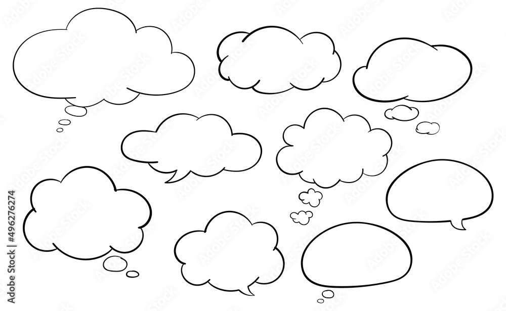 Speech bubble templates on white background