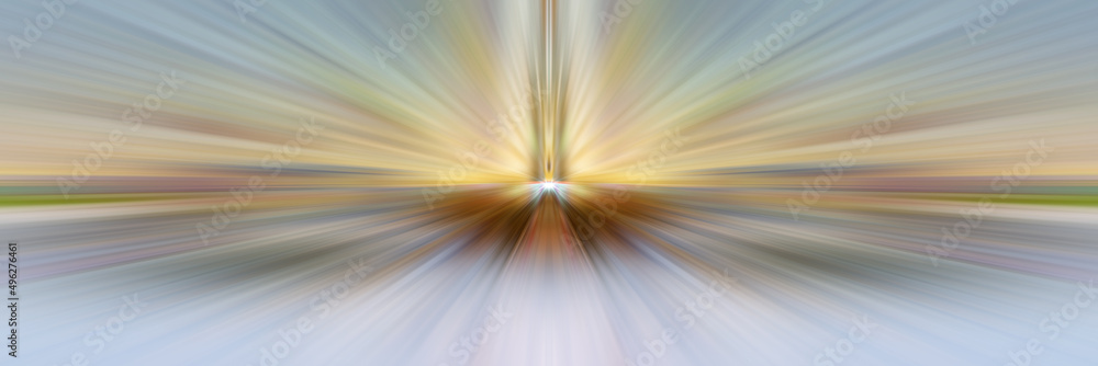 Fototapeta premium Abstract background. Center point perspective. A flash of bright light.