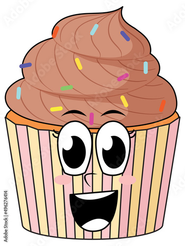 Cupcake with chocolate cream
