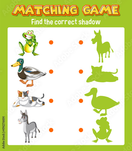 Worksheet design for matching shadow