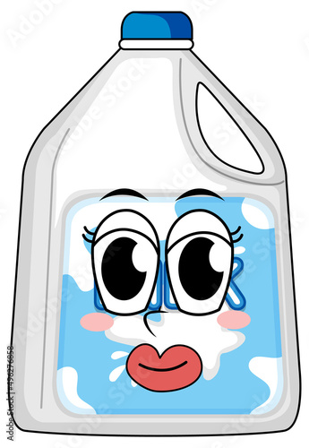 Bottle of milk with happy face