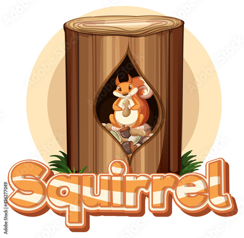 Font design for squirrel in brown