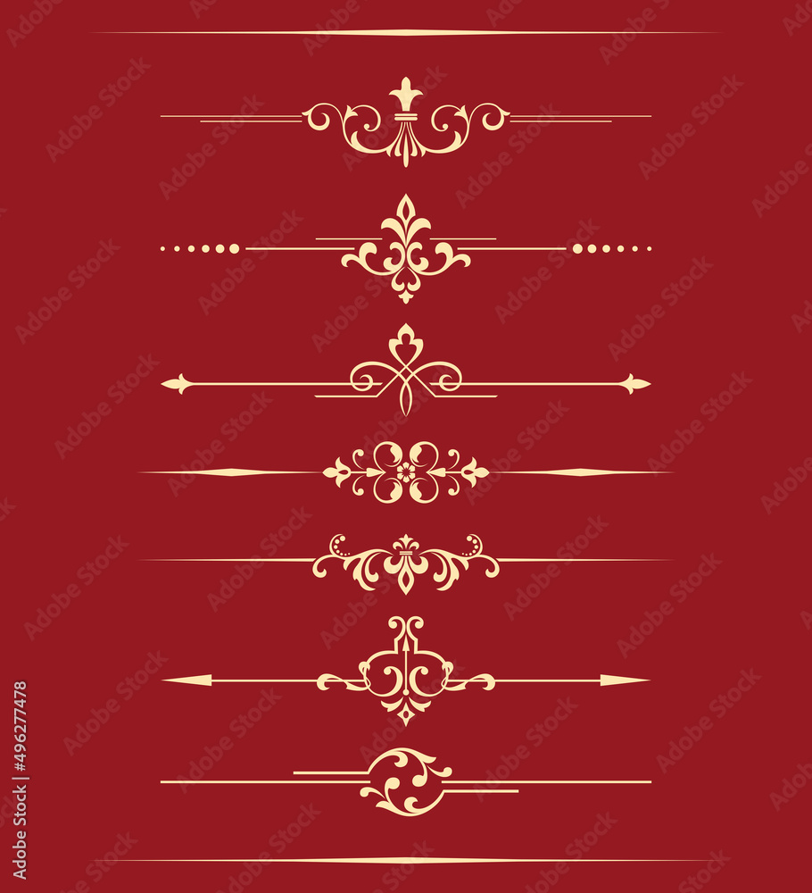 Fototapeta premium Vintage set. Floral elements for design monograms, invitations, frames, menus and labels. Graphic design of the website, cafes, boutiques, hotels, wedding invitations.