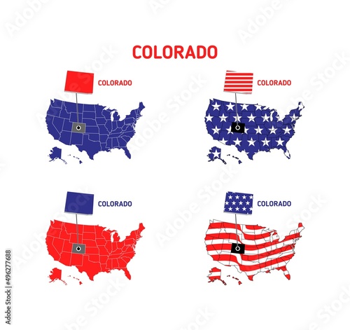 Colorado map usamap usa map with usa flag design illustration photo
