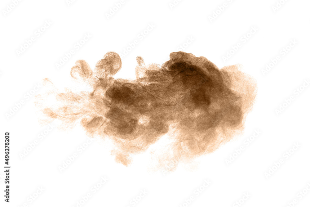 Obraz premium Brown dust powder explosion.
