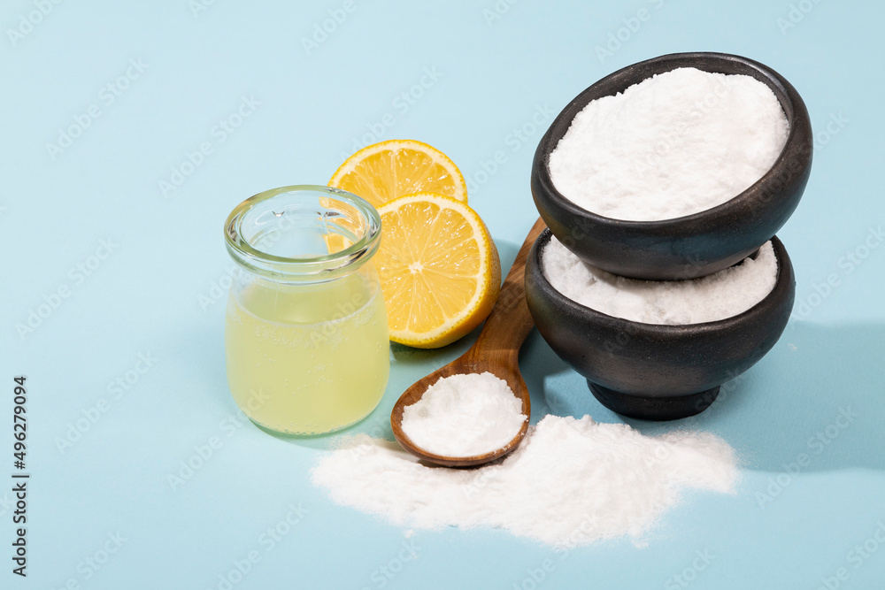 Baking Soda With Water And Meyer Lemon Baking Soda With Water And Meyer Lemon