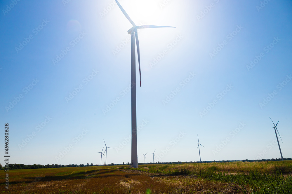 Wind generator installed in the middle of nature Wind generator installed in the middle of nature