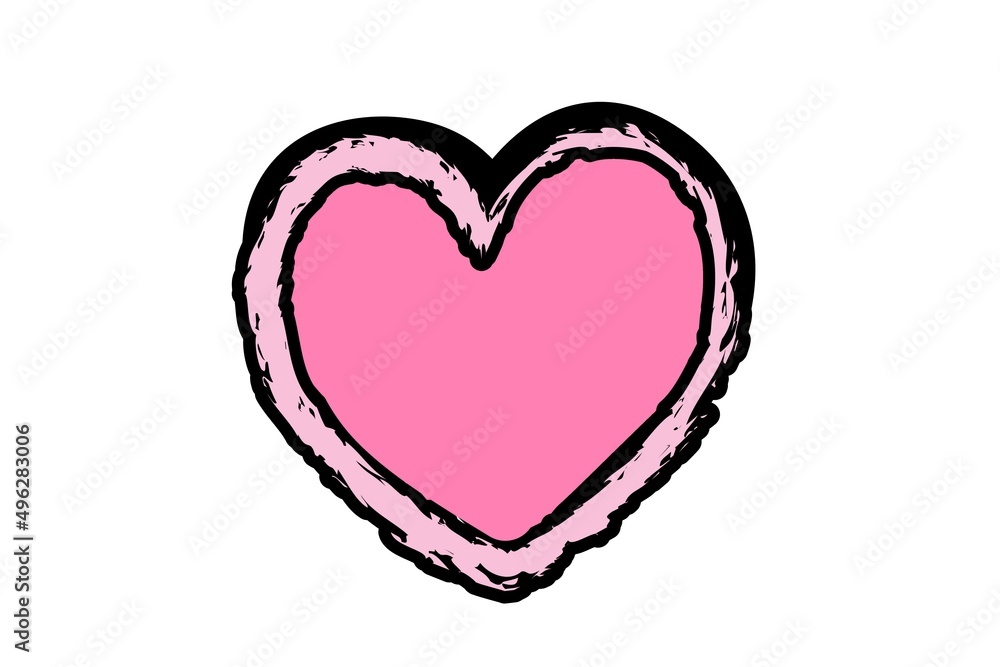 pink heart on a white background - illustration design 