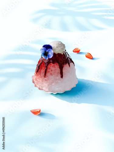 Strawberry milk shaved ice