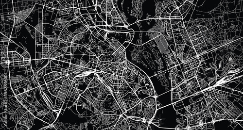 Urban vector city map of Kiev, Ukraine, Europe
