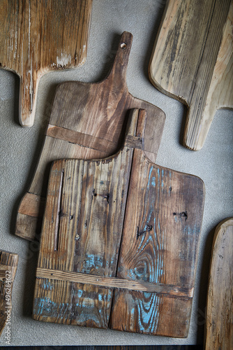 Old rustic cutboards. Pattern. Wooden Background.