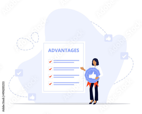 Advantages concept illustration Suitable for landing page, ui, web, App intro card, editorial, flyer, and banner