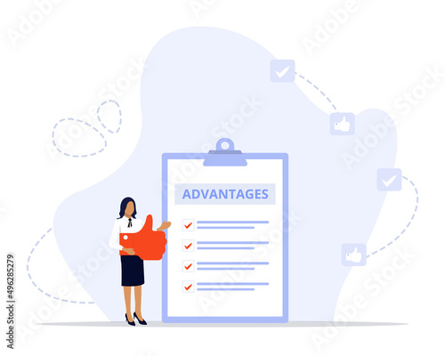 Advantages concept illustration Suitable for landing page, ui, web, App intro card, editorial, flyer, and banner