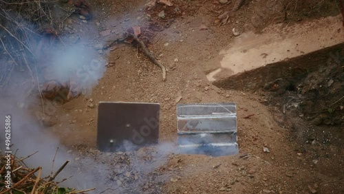 shot at factory and homemade armor plates. strength testing. armor plates made in a blacksmith shop to protect Ukrainian soldiers. conflict between ukraine and russia