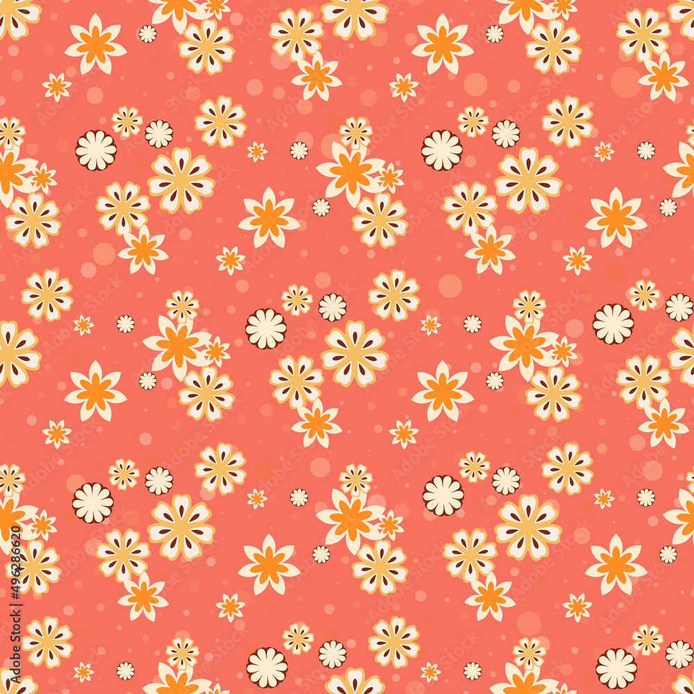 Pattern - floral inspiration, gentle red background. Seamless vector editable pattern Pattern - floral inspiration, gentle red background. Seamless vector editable pattern