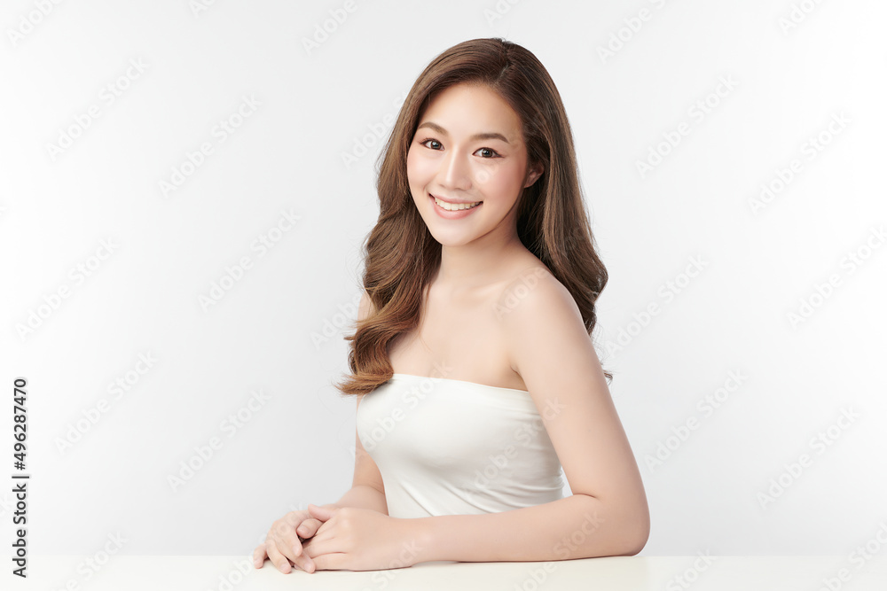 Beautiful young asian woman with clean fresh skin on white background, Face care, Facial treatment, Cosmetology, beauty and spa, Asian women portrait. Beautiful young asian woman with clean fresh skin on white background, Face care, Facial treatment, Cosmetology, beauty and spa, Asian women portrait.