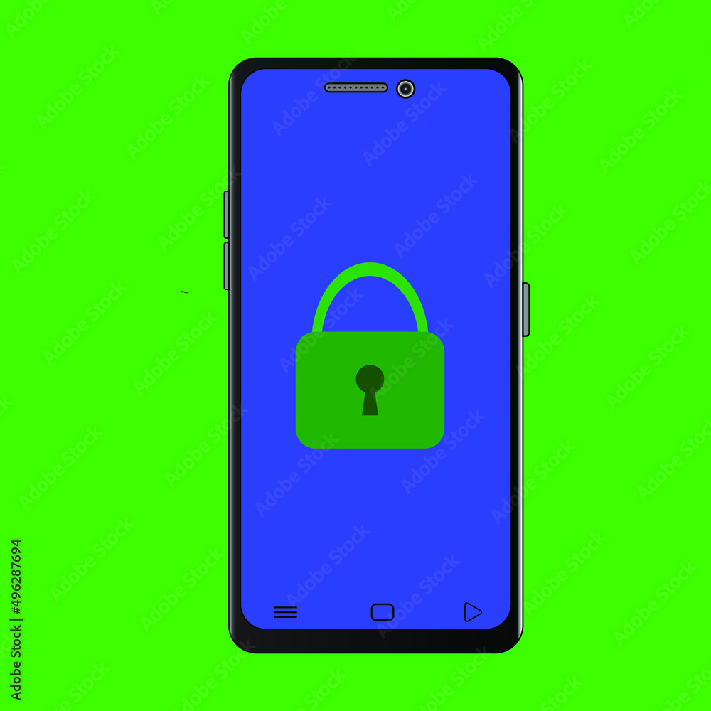 black smart phone infographic element with lock icon in the middle of the screen. Eps10 vector illustration black smart phone infographic element with lock icon in the middle of the screen. Eps10 vector illustration