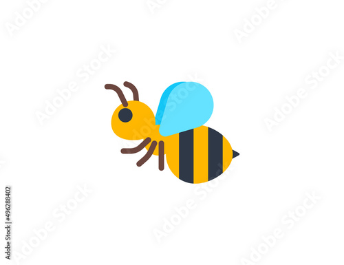 Honeybee vector flat emoticon. Isolated Honeybee emoji illustration. Honeybee icon