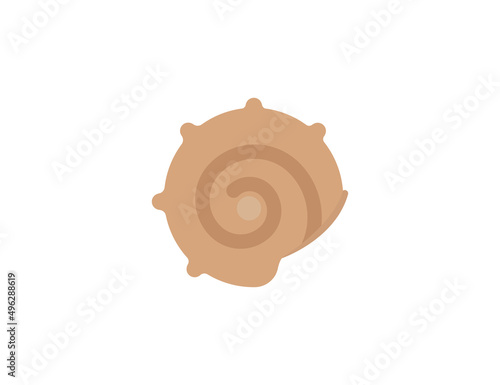 Spiral Shell vector flat emoticon. Isolated Spiral Shell emoji illustration. Shell icon