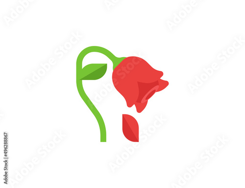 Dead Flower vector flat emoticon. Isolated Wilted Flower emoji illustration. Wilted Rose icon