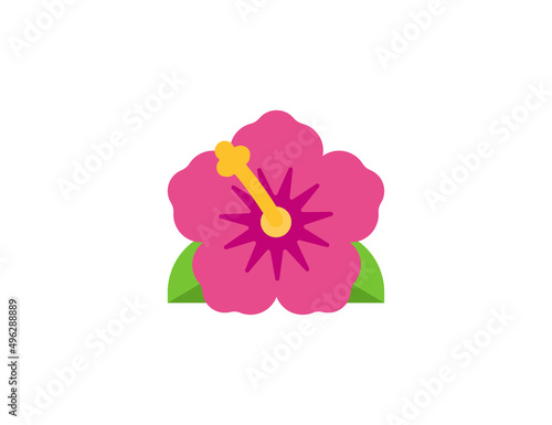 Hibiscus vector flat emoticon. Isolated Hibiscus emoji illustration. Hibiscus icon