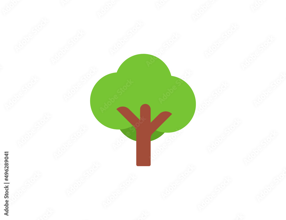 Tree vector flat emoticon. Isolated Tree emoji illustration. Tree icon