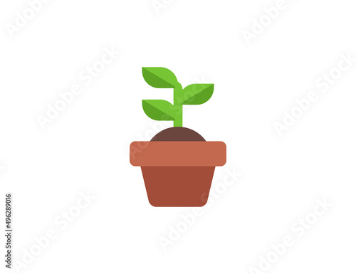 Potted Plant vector flat emoticon. Isolated Potted Plant emoji illustration. Potted Plant icon