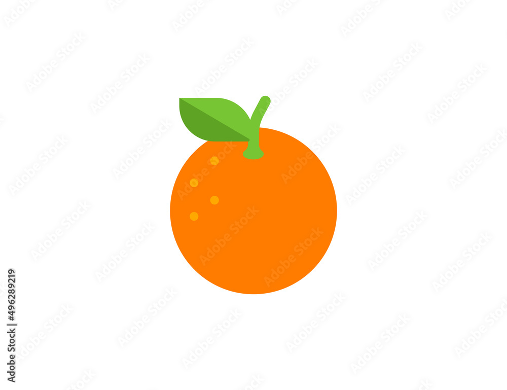 Mandarin vector flat emoticon. Isolated Tangerine emoji illustration
