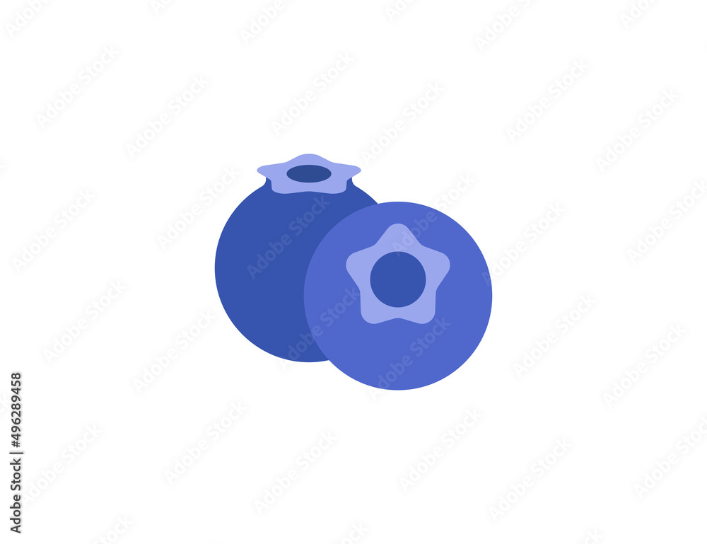 Blueberry vector flat emoticon. Isolated Blueberry emoji illustration